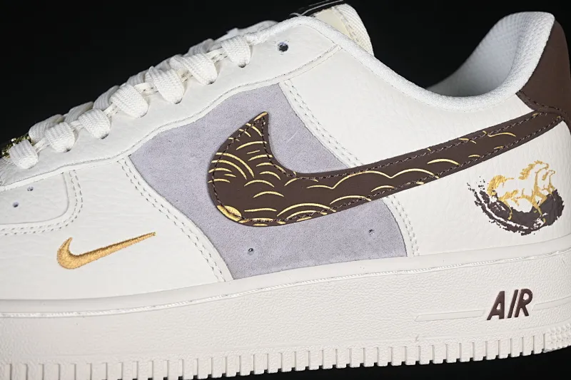 All categories Nk Air Force 1 Air Force series Nk Air Force 1 Low Air Force low-top Nike Air Force 1'07 Low Year of the Horse joint beige brown gold Air Force 1 low-top casual sneakers FQ7637-001